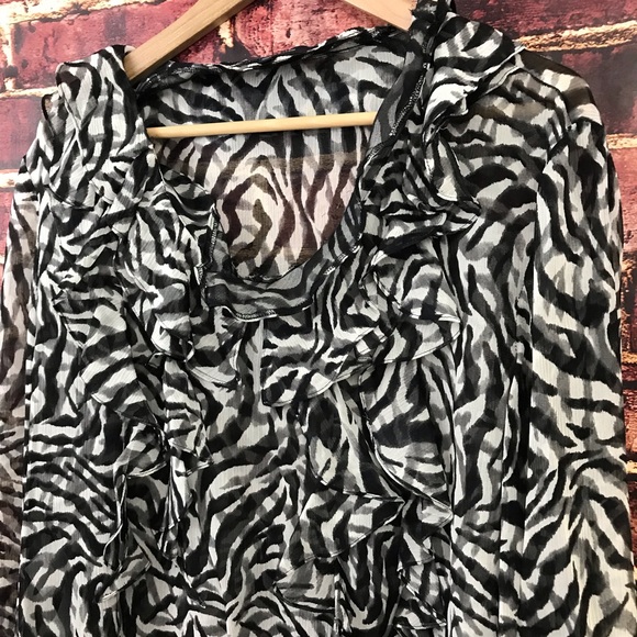 Anne Klein XL Animal print shirt top blouse - Picture 5 of 8